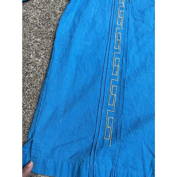 Somi Shirt Sz Large Embroidery Short Sleeve Blue Vintage 90s Grandpacore Men’s - Picture 7 of 9